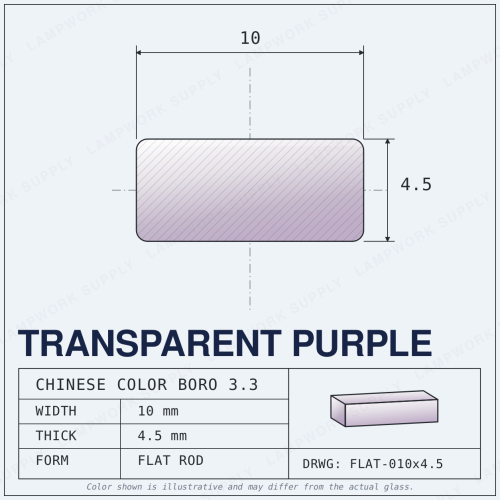 Chinese Color Transparent Purple - x 4.5mm Flat 10