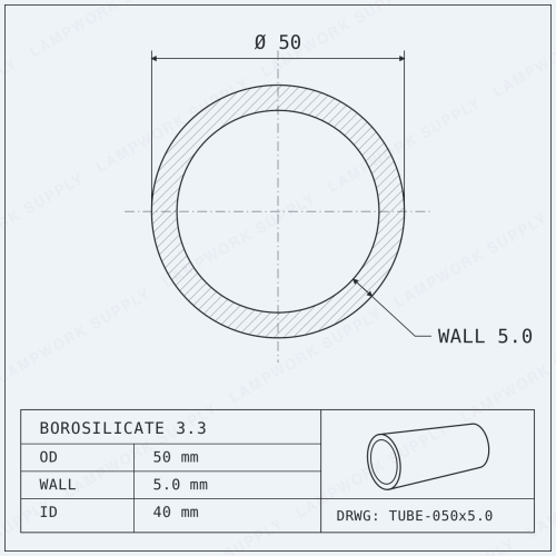 Chinese Clear 50 x 5mm Tube
