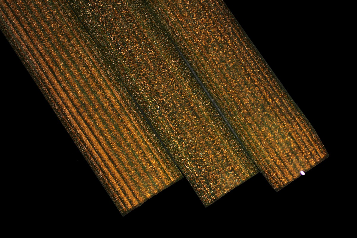 Orange Sunshine Dichroic over Trautman Green Stardust Tubing