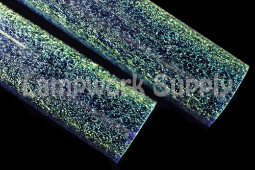 Dream Tubing Green Gold Dichroic - Glass Alchemy Brilliant Blue Tube Glass Alchemy Brilliant Blue Green Gold