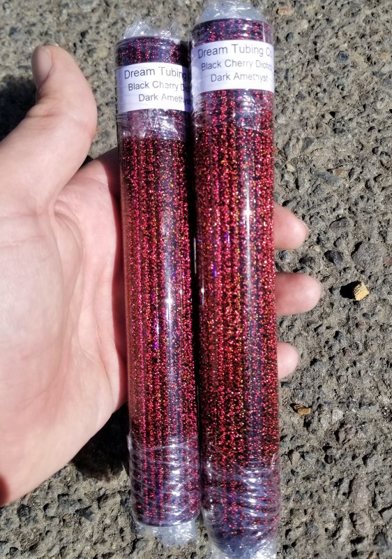 Black Cherry Dichroic over Northstar Dark Amethyst Tubing