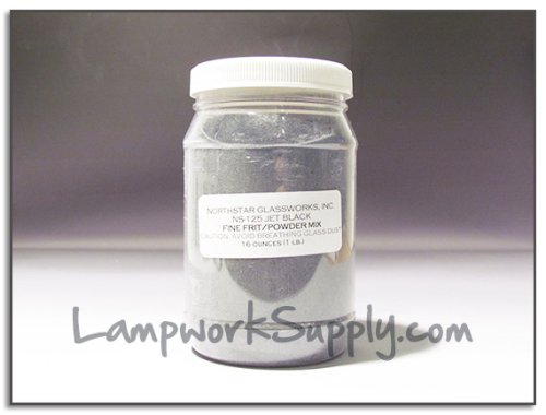 Northstar Jet Black (125) - Fore Powder 1 lb. (70/100 Grade Mix) Frit Fore Powder 16 oz jar