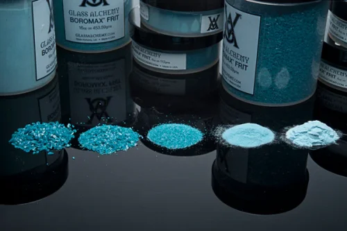 Glass Alchemy Really Teally (55) - Medium Frit 1 lb. (38 grade) Medium (38 grade) 1 lb Jar (16 oz)
