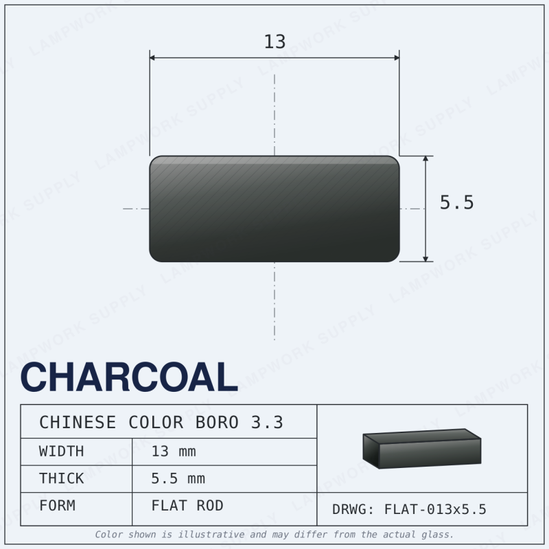 Charcoal (Transparent Black) 10mm Rod