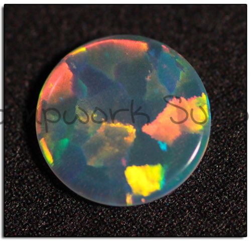Kyocera 6mm Coin Opal - Pink Green Green Fire