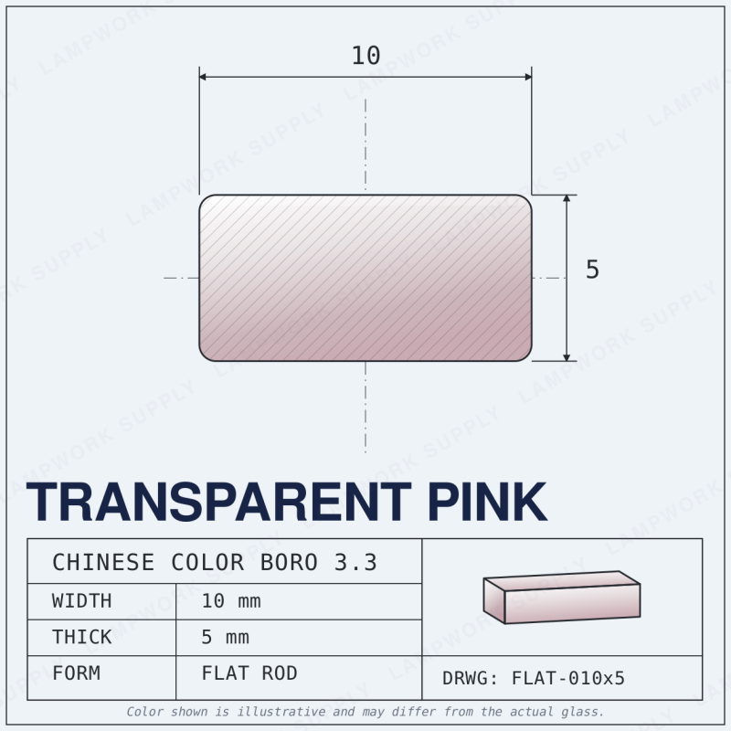 Transparent Pink 10mm Rod