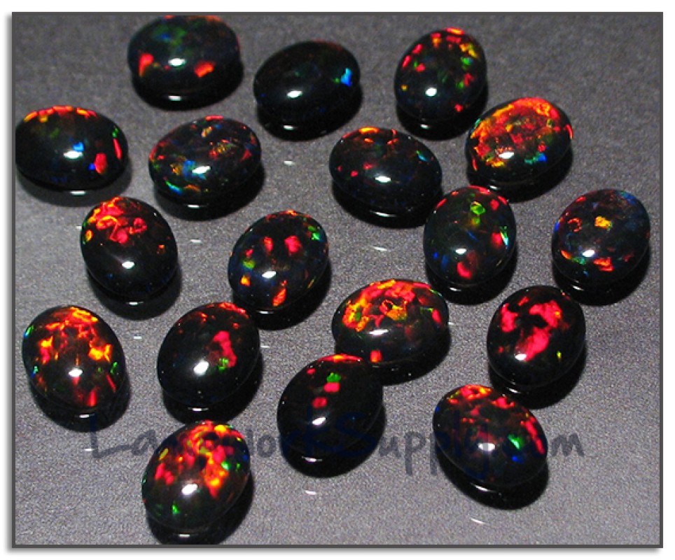 Black Opal 7x9mm Oval Cabochon