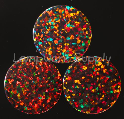 Kyocera 20mm Coin Opal - Black Red Fire