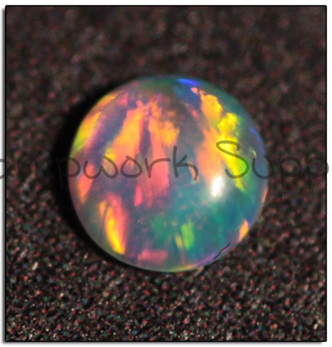 Kyocera 3mm Cabochon Opal - Pink Red Fire