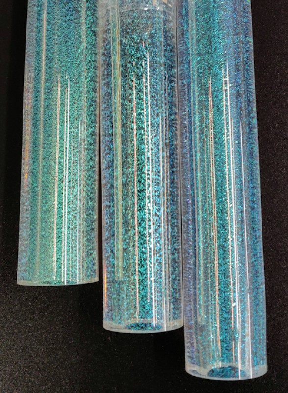Teal Dichroic over Clear Tubing