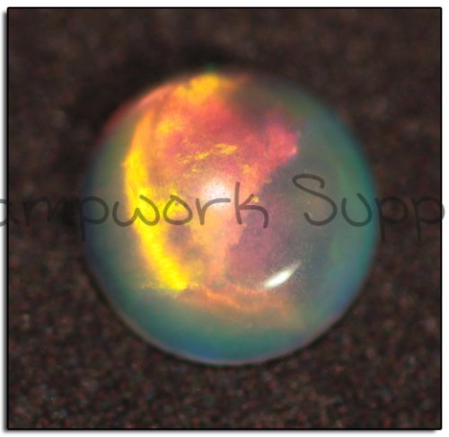 Kyocera 4mm Cabochon Opal - Pink Red Fire
