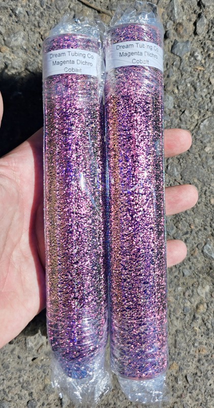 Magenta Dichroic over Cobalt Blue Tubing