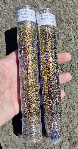Dream Tubing Orange Sunshine Dichroic - Cobalt Blue Tube Cobalt Blue Orange Sunshine