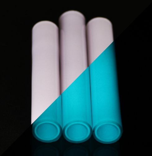 BoroGlow Slugger Mix Glow In The Dark Glass Tube - UV Reactive Aqua Glow