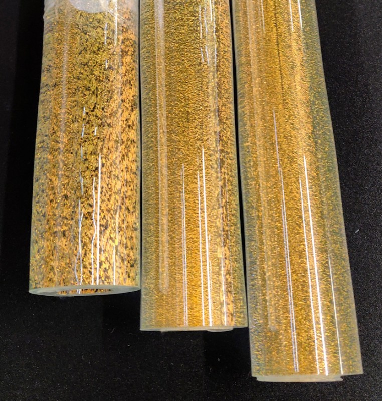 Orange Sunshine Dichroic over Clear Tubing