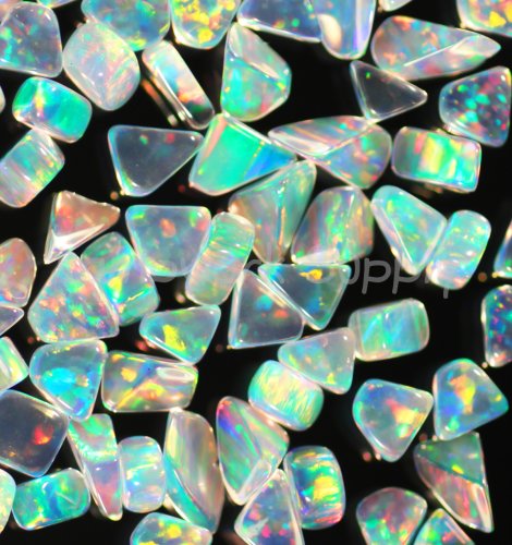Kyocera 3-4mm Tumbled Opal - Rainbow No Fire