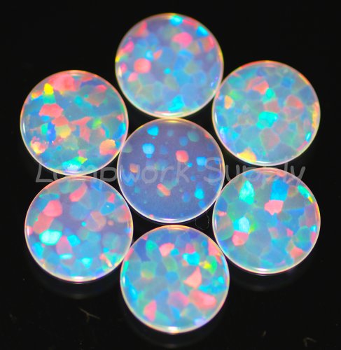 Kyocera 8mm Coin Opal - Pink Red Fire
