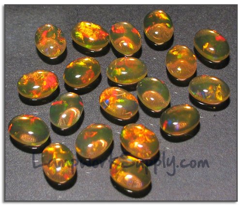 Kyocera 6x8mm Oval Cabochon Opal - Mexican Fire No