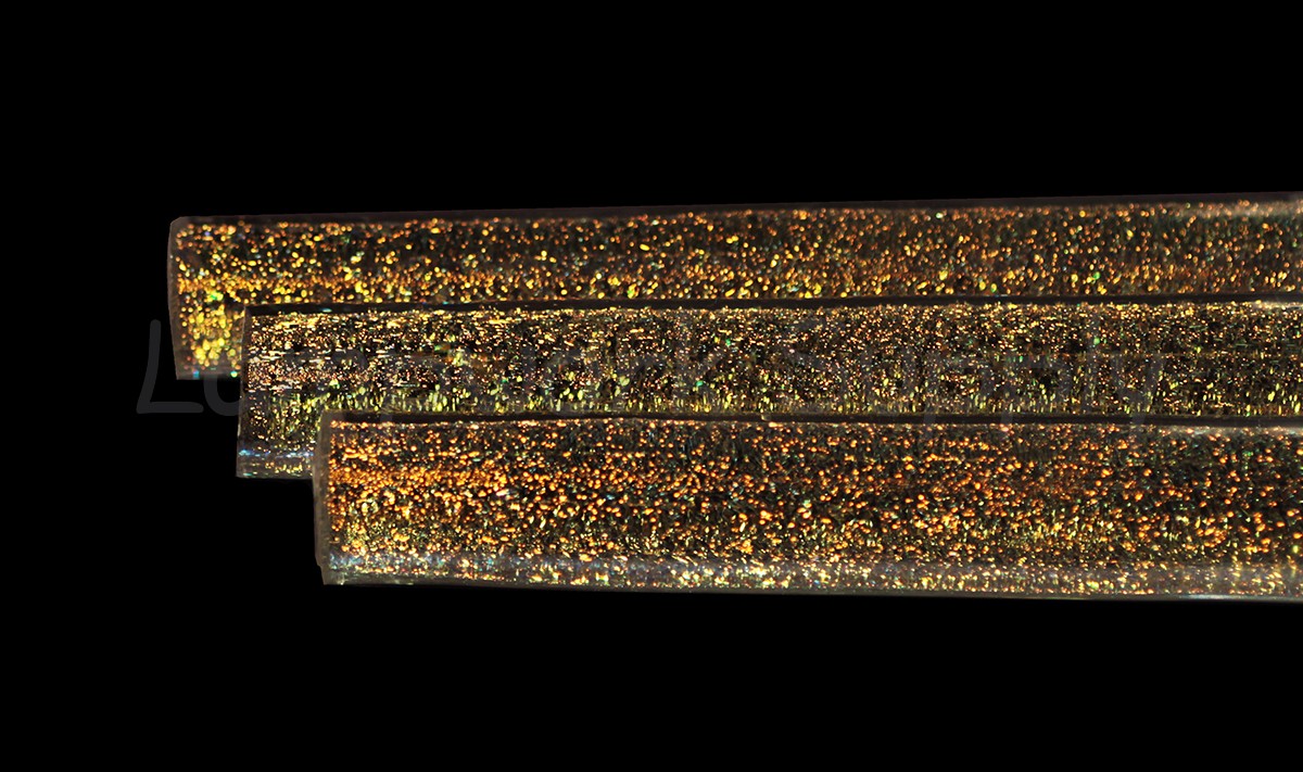Gold Dichroic Clear Core Cane