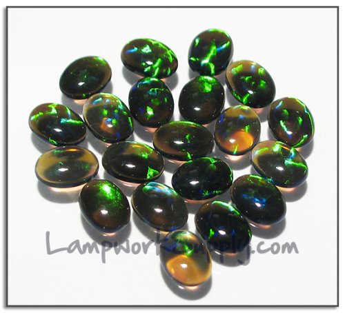Kyocera 6x8mm Oval Cabochon Opal - Green No Fire