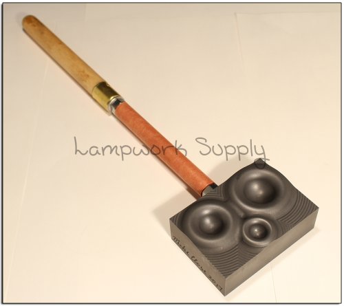 Small 3 Spot Marble Mold on Wood Handle
