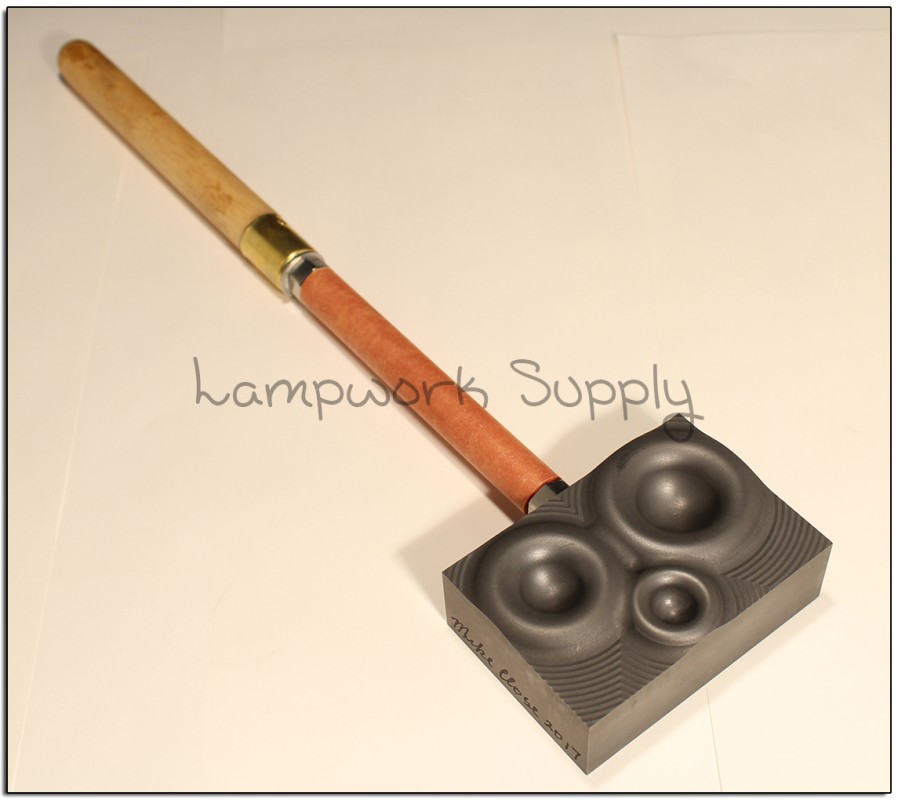 Small 3 Spot Marble Mold on Wood Handle