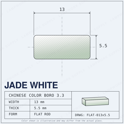 Chinese Color Jade White - 13mm x 5.5mm Rectangle Rectangle Rod 13 x 5.5mm