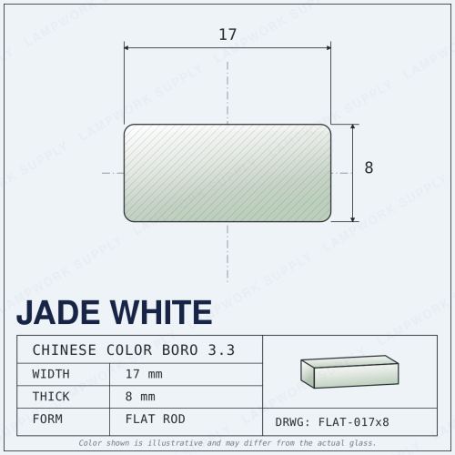 Chinese Color Jade White - 17mm x 8mm Flat 17