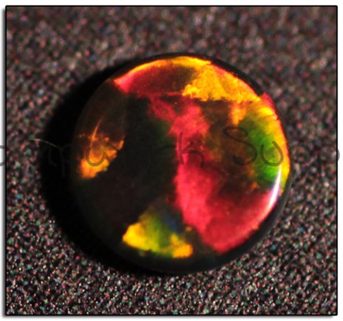 Kyocera 4mm Coin Opal - Black Yellow Yellow Fire