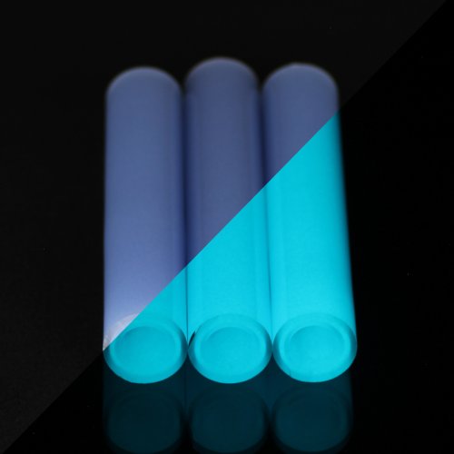 BoroGlow Light Cobalt Glow In The Dark Glass Tube - UV Reactive Aqua Glow