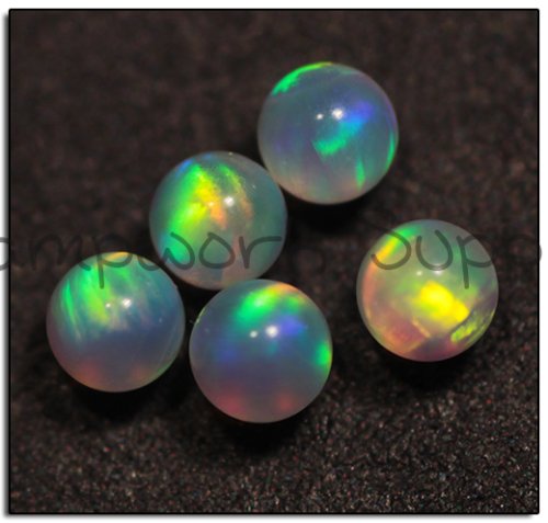 Kyocera 2mm Sphere Opal - Pink Green Green Fire