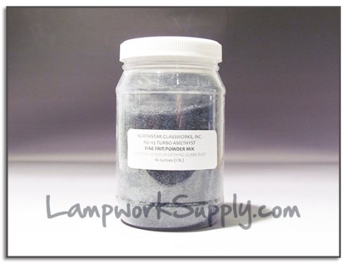 Northstar Turbo Amethyst (113) - Fore Powder 1 lb. (70/100 Grade Mix) Frit Fore Powder 16 oz jar