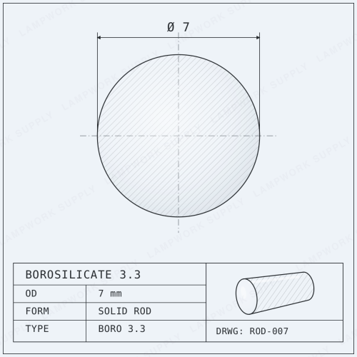 Chinese Clear 7mm Rod
