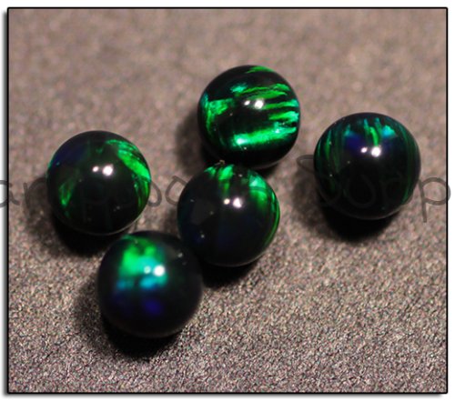 Kyocera 3mm Sphere Opal - Black Green Green Fire