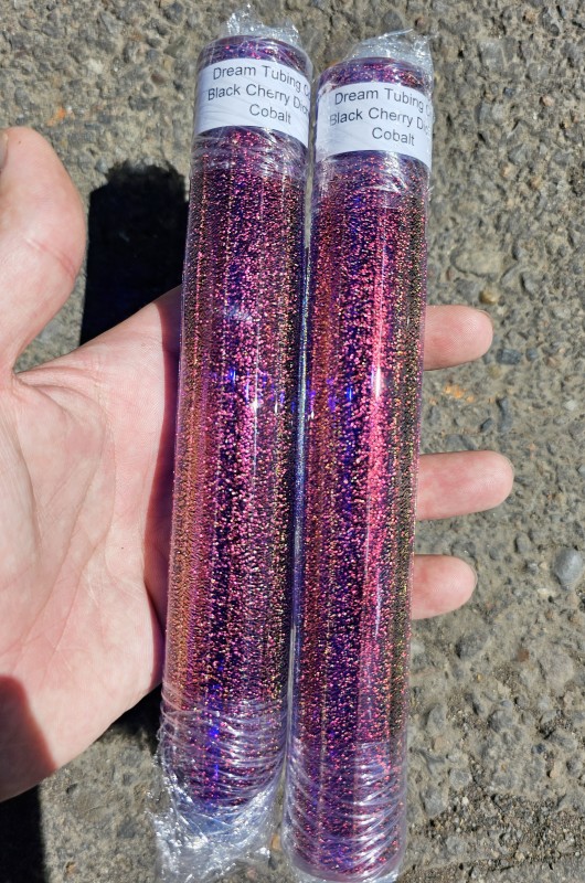Black Cherry Dichroic over Cobalt Blue Tubing