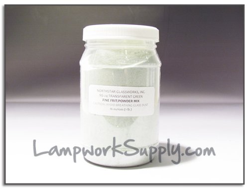 Northstar Transparent Green (24) - Fore Powder 1 lb. (70/100 Grade Mix) Frit Fore Powder 16 oz jar