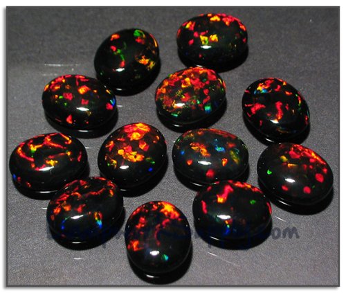 Black Opal 10x12mm Oval Cabochon