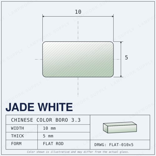 Chinese Color Jade White - x 5mm Flat Flat Rod 10 x 5mm
